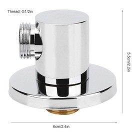 AUNMAS F-Y282 Shower Hose Connector, 5.5 x 6 cm G1/2 Inch Thread Brass Household Copper Wall Mounted Shower Hose Connector Wall Arch Bathroom Accessories