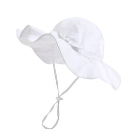 FURTALK Baby Girls Cotton Bowknot UPF 50+ Sun Protection Toddler Kid Bucket Hat White
