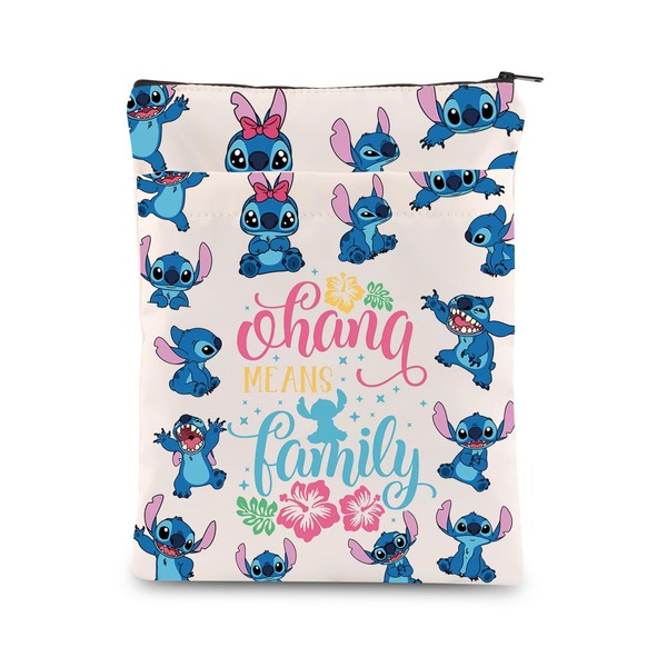 KEYCHIN Ohana Fans Book Sleeve Hawaiian Trip Inspired Gifts Cartoon Means Family Book Cover Cartoon Character Book Protector (Means Family BS)