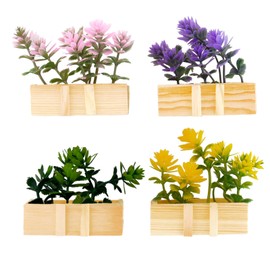 CHAOTEMAI 4 Stück Kühlschrankmagnete Mit Topfpflanzen Magnete Kühlschrank Kreatives Basteln Kühlschrankmagnete Lustig Blumen für Kühlschränke Whiteboards Aktenschränke Lagerschränke (Orchideen)