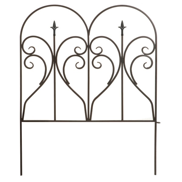 Panacea 87405 Scroll and Finial Border Fence, Black