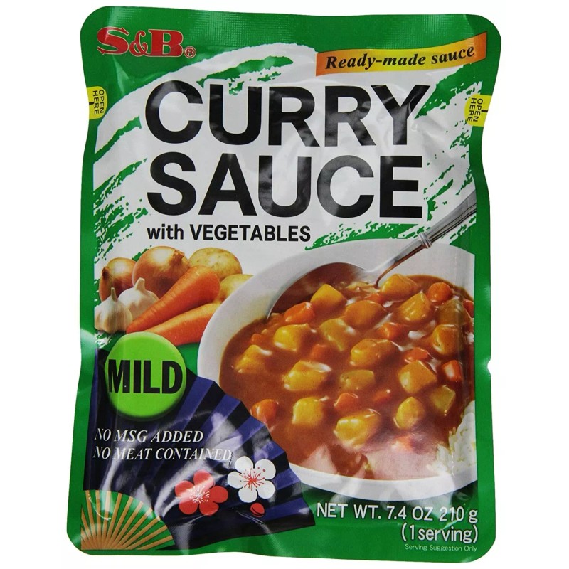 S&B Japanese Style Curry Sauce with Vegetables Mild Flavor 7.4
