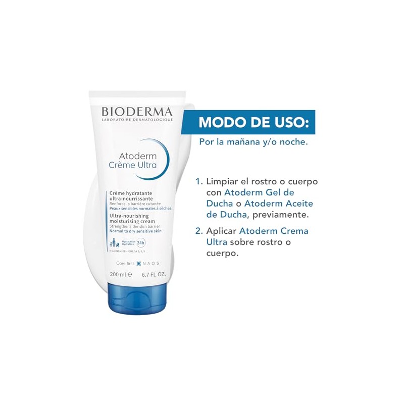 BIODERMA, Atoderm, Crema Nutritiva, Humectacin intensa, Skincare Piel Normal a