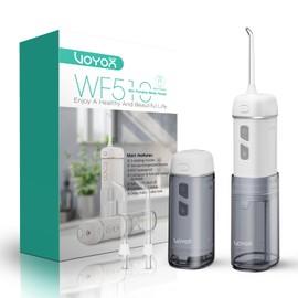 VOYOR-HEALTH Mini Tragbar Munddusche Kabellos, Elektrisch Mundduschen IPX7 Wasserdicht, Wiederaufladbar Water Flosser mit 3 Modi für Zuhause und Reisen zahnreinigung WF510 (Silber)