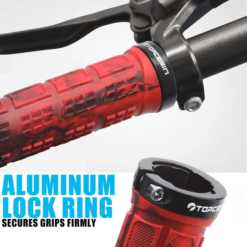 TOPCABIN Bicycle Handlebar Grips, Ergonomic Design, Mountain Bike / BMX