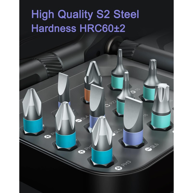 JXTZ 24-in-1 Magnetic Ratchet Screwdriver Set, Multi-Bit Precision Repair Tool