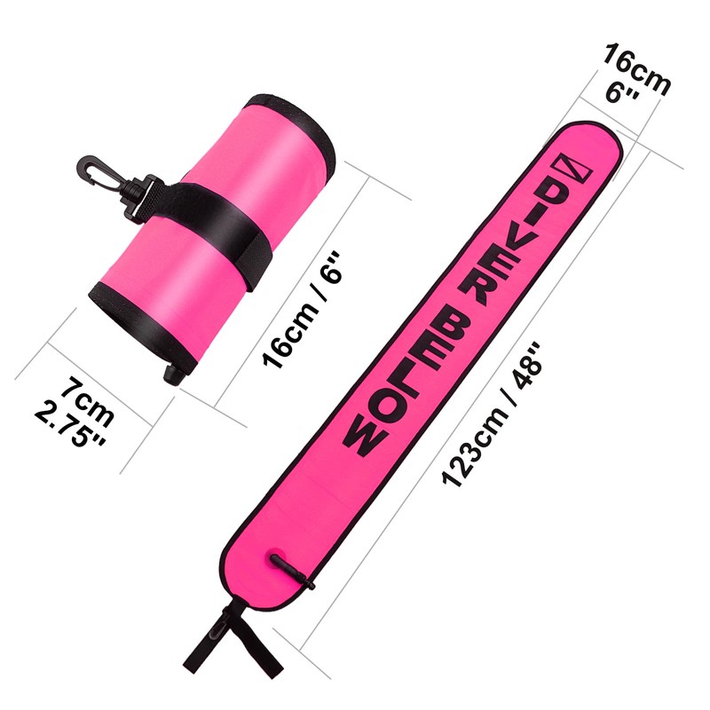 Pecihiko Surface Marker Buoy, 4ft Scuba Diving Surface Marker Signal