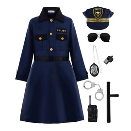 ReliBeauty Police costume for children, girls with all accessories shown in the picture, 150