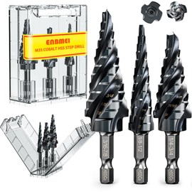 M35 Cobalt Step Drill Bit Set, TiAlN Coated Unibit Metal Hole Cutter 1/8"-7/8"(3pcs), High Speed Steel with 4 Spiral Flutes, Hex Shank for Stainless Steel, Wood, Plastic
