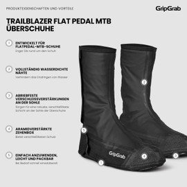 GripGrab Trailblazer Flat Pedal MTB Overshoes Rain Cover Flat Pedal Mountain Bike Shoe Covers Waterproof