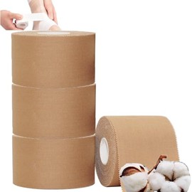 ANAMPION Zinc Oxide Tape - 4 Rolls 3.8cm x 10m Athletic Bandage Breathable Wrist Finger Tape Easy Tear Athletic Sports Tape for Jiu Jitsu, Bouldering, Rock Climbing & Golf (Flesh Color)