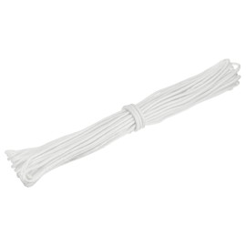 sourcing map 65Ft 1/4 Inch (6mm) Polypropylene Rope, Diamond Braided Poly Rope, All-Purpose Utility Rope for Camping Tent, Canoes, Tree Work, White