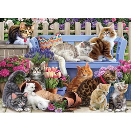 Vermont Christmas Company A Cat's Life Jigsaw Puzzle 1000 Piece