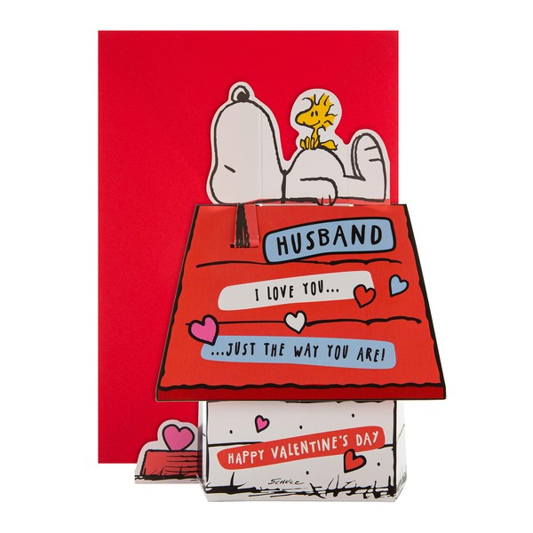 Hallmark Valentine's Day Card for Husband - 3D Peanuts Snoopy and Woodstock Design