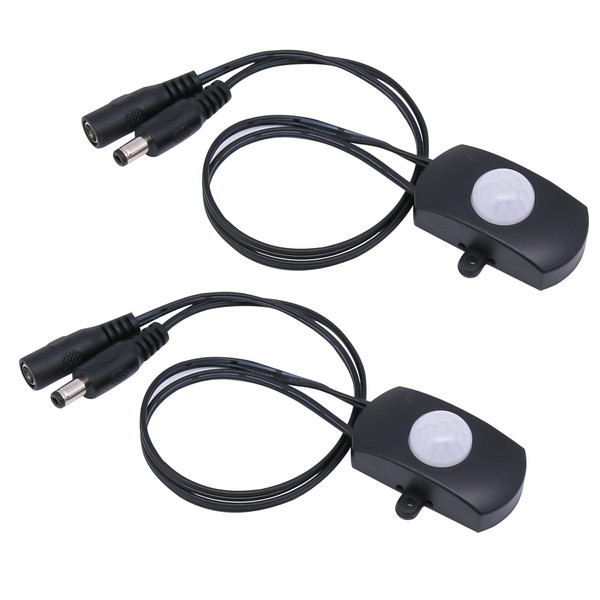 Qimoo 2Pcs Mini LED PIR Motion Sensor Switch, DC 5-24V