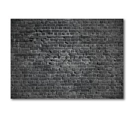 Pksoiil Black Brick Wall Photography Backdrop,Photo Studio Backdrop Podcast Studio Decor Studio Props 7x5FT