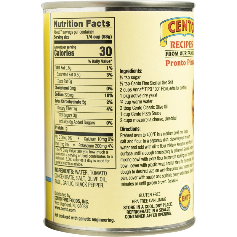 Cento Pizza Sauce, 15 Ounce Cans (Pack of 12)