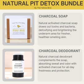 The Yellow Bird Charcoal Deodorant & Bar Soap - Natural Pit Detox Bundle