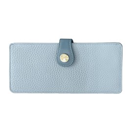 Giselle Women's Long Wallet, Slim, Lightweight, Ultra Thin, Genuine Leather, Cowhide Leather, Anti-Skimming, Thin Long Wallet,, frosty blue