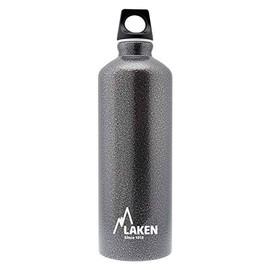 LAKEN Futura Water Bottle with Narrow Mouth, Single Wall Lightweight Aluminum BPA Free, Leak-Proof Screw Cap, 0.6L, Granite