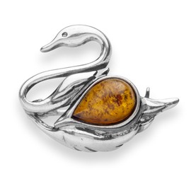 InCollections 200023G021L630 Amber Sterling Silver 925 Brooch