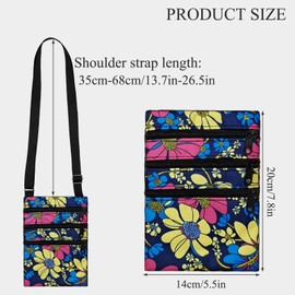 WisePoint Phone Bag, Nylon Shoulder Bag Cross Body Phone Bag with Multi Compartments, Small Handbag with Zipper Small Crossbody Bag for Women (blue)