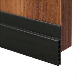 Tongke Door Draft Stopper, 2 Pack Door Sweep for Exterior & Interior Doors, Door Bottom Seal Dustproof and Soundproof Insulation Weather Stripping Draft Guard Insulator, 4.5 x 100CM, Black