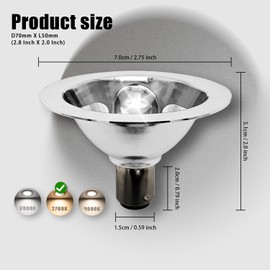 QLEE 2 Pack Led Ar70 Reflector Light 3w Ac Dc 12v Ba15d Base 2700k Warm White Spotlight Equivalent 30w Halogen Bulbs Indoor Outdoor Home Office Commercial Track Lamp 24°Beam