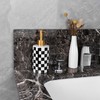 DODAMOUR 2 Pack Ceramic Soap Dispenser, 10oz Modern Checkerboard Hand