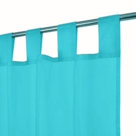 Megachest sheer Voile Tab Top Curtain(teal blue, 56" wideX108 drop(W142cmXH274cm))