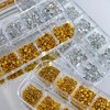 GZMAYUEN 3D Flatback Beads Silver and Gold, 3D Half Beads