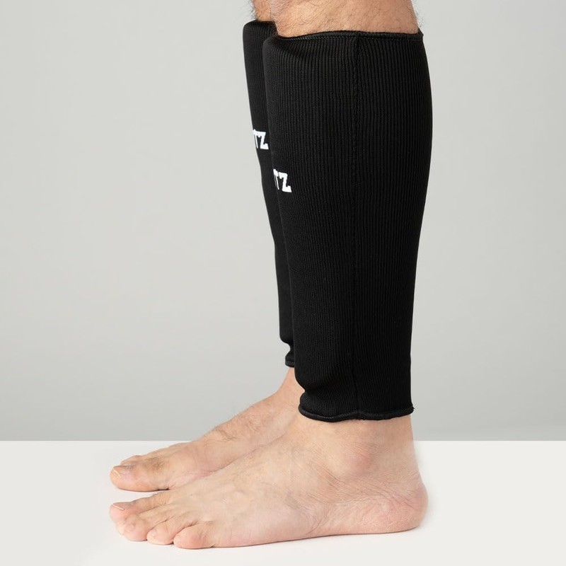 Blitz Elastic Shin Pads - White - Small