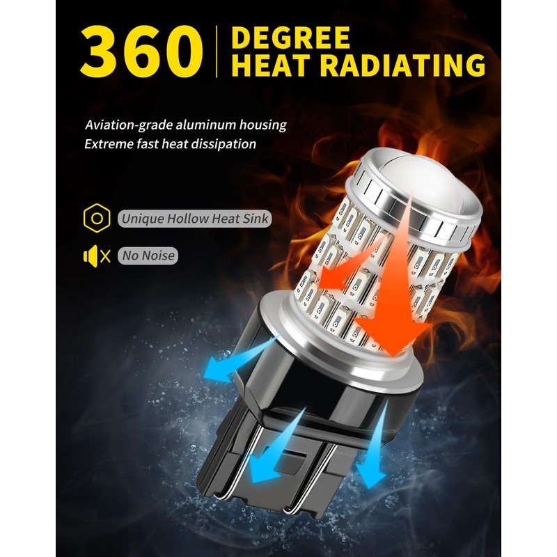 AUXLIGHT LED Strobe/Flash Brake Tail Light Bulbs 7443 7440 LED