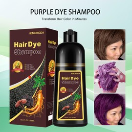 Fvquhvo Purple Hair Dye Shampoo 3 in 1, Hair Color Shampoo for Women Men, Purple Hair Dye, Purple Hair Shampoo, Purple Shampoo Works in Minutes, Shampoo Para Pintar el Cabello