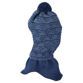 Sterntaler Unisex Children's Scarf Hat Toddler Scarf Hat Knitted Diamond Pattern, mid-blue