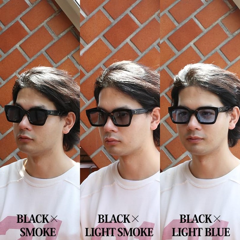 Eight TV Cut Sunglasses, Men's, Women's, Big Square, Black Eyewear,