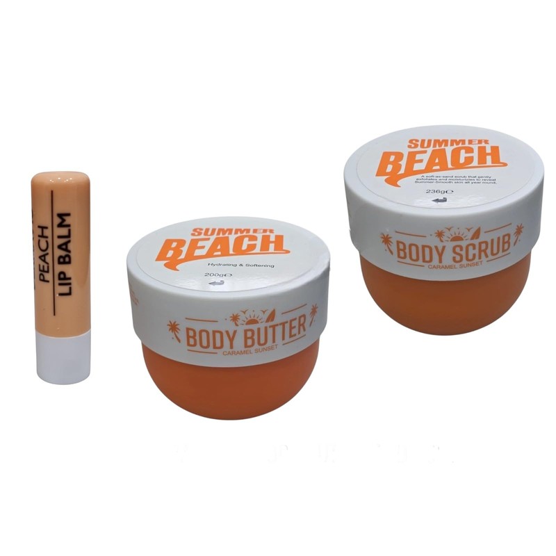 Summer Beach Caramel Sunset Body Care Set: Body Scrub (236g)