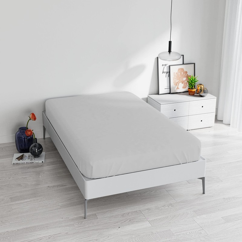 Max Color Bed Sheet 25 cm Corner, Light Grey, Single