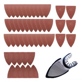51Pcs Finger Sanding Pads, Hook and Loop Finger Sandpaper for Finger Oscillating Multi Tool Sanding Pad, Abrasive Paper Triangular Sanding Pads Machine Sanding Paper Kit Grit 60/80/120/180/240
