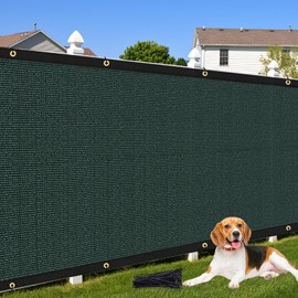 Cisvio Fence Privacy Screen Custom 6'X53' Size with 90% with Durable 170 GSM Mesh Cover Shade Net Blockage for Patio, Porch, Backyard, Balcony, and Pool Deck Dark Green