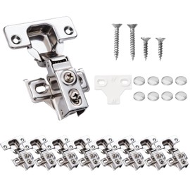 8 Pack 1/2 inch Soft Close Cabinet Hinges,Stainless Concealed Door Kitchen Hinges for Full Overlay Cupboard, 100 Degree Opening Angel with Spacer Mounting Screws and Manual