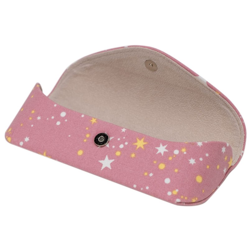 Pearl 092755 Glasses Case, Pink, Starlight, Semi-Hard, Star Pattern HY-3