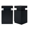 Black Nightstands Set of 2, LED End Table for Bedroom,