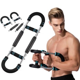 Arm Exerciser, U-Shaped Adjustable Arm Strength Trainer 60–110lb for Upper Body Muscle Building, Portable Home Fitness Equipment