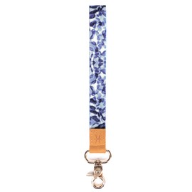 QIAQIAYU Wrist Lanyard for Keys Wristlet Keychain Wrist Keychain Keychains for Women Men (BLUE FLOWER)