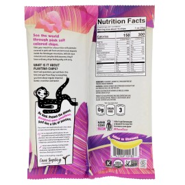 Barnana Himalayan Pink Salt Organic Plantain Chips 2oz Pack of 6 Healthy Snack