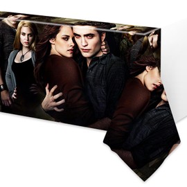 2Pcs Saga of Twilight Tablecloth Disposable Tablecover Birthday Party Supplies Napkin Plates for Kid Boy Baby Shower Rectangle Tables 70"X42",2 Pack