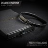 LUXAR Men’s Genuine Leather Bracelets | Interwoven Black Leather Bracelets