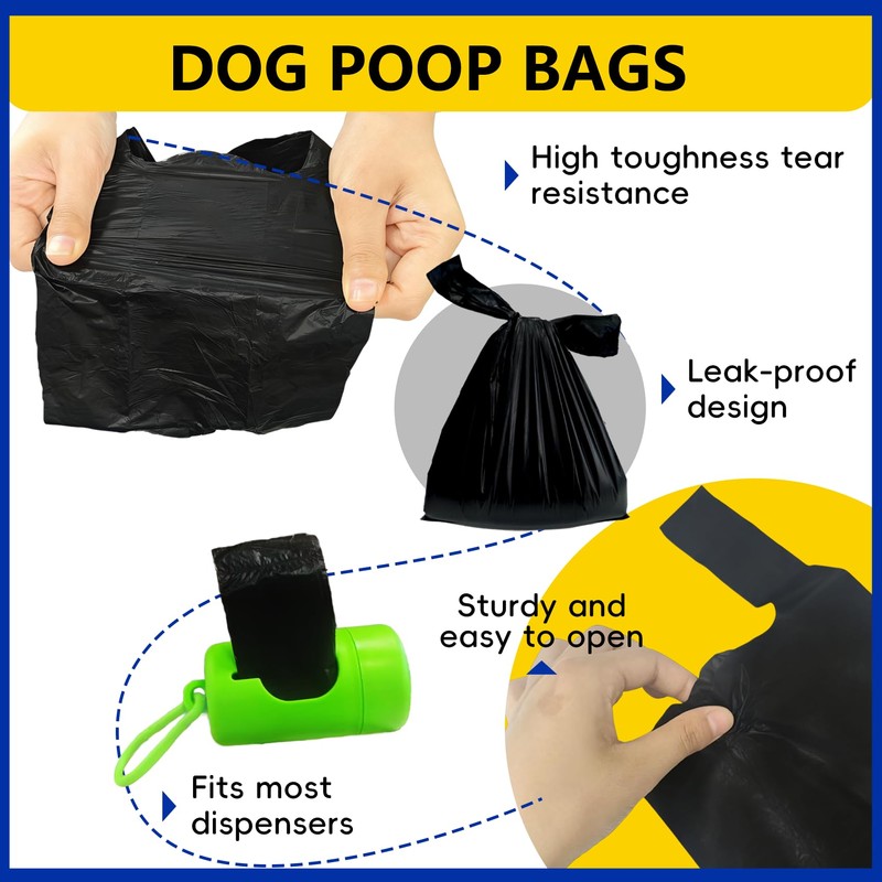 Dog Poop Bags with Handles - 240 Count, with Dispenser