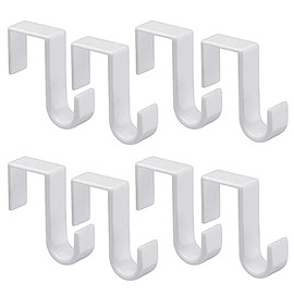 1st Choice Over The Door Hooks 8 Pack, Reversible Sturdy Hooks Fits 1 3/8' and 1 3/4' Door Widths, Plastic Hook Hanger for Hanging Clothes, Towels, White